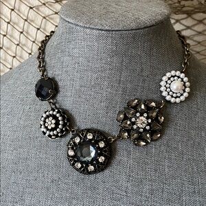 Vintage LIA SOPHIA Rhinestoned Antique Style Statement Necklace
